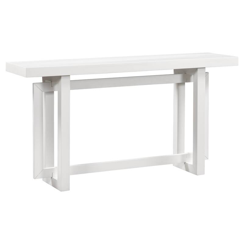 Modern Entryway Console Table with Industrial-inspired Concrete Wood Top, Hallway Foyer Sofa Long Table Entryway Table