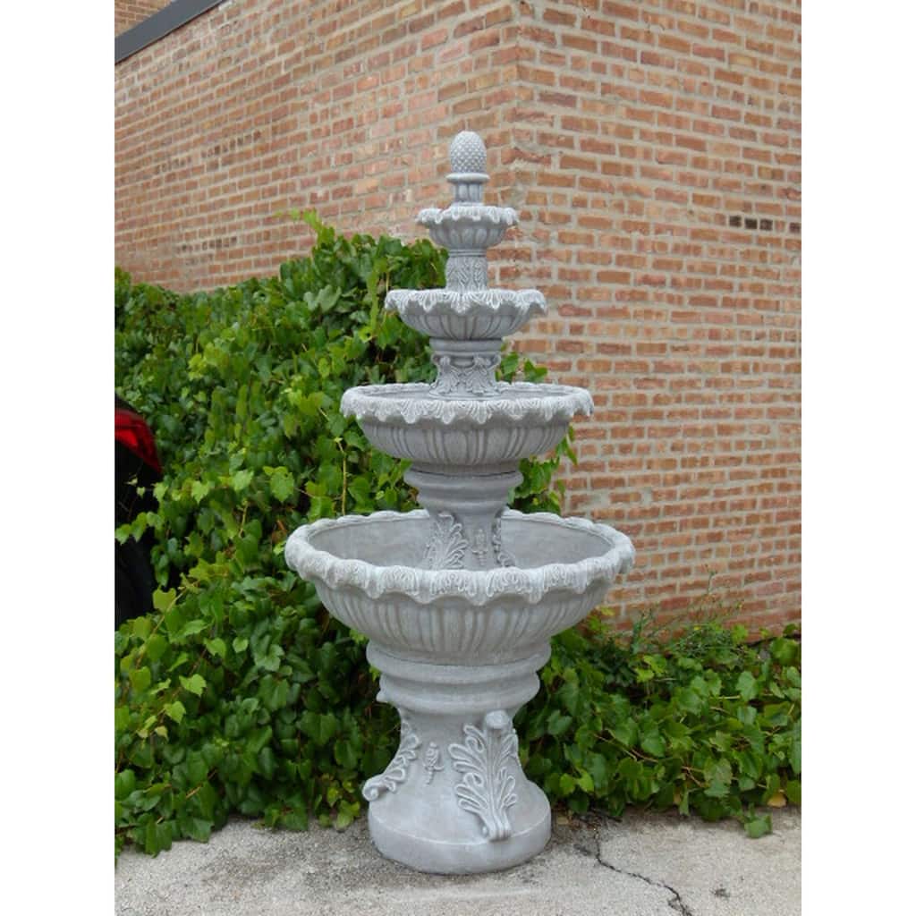 Cascading French Quarter Fountain Garden Fountain Sandstone Gray 84"