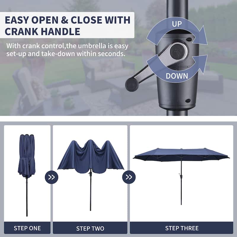 Autlaycil 13 ft Patio Umbrella with Crank For Outdoor Umbrella Base Included