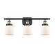 preview thumbnail 75 of 79, Innovations Lighting Ballston Urban Bell - 3 Light 26" Bath Vanity Light Matte White/Black Antique Brass Finish