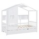preview thumbnail 6 of 34, Playhouse Design Twin Size House Wooden Bed with Trundle, Modern Design for Kids with Storage Shlef