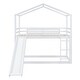 preview thumbnail 8 of 40, Twin Over Twin Wooden Bunk Bed with Roof, Slide and Ladder