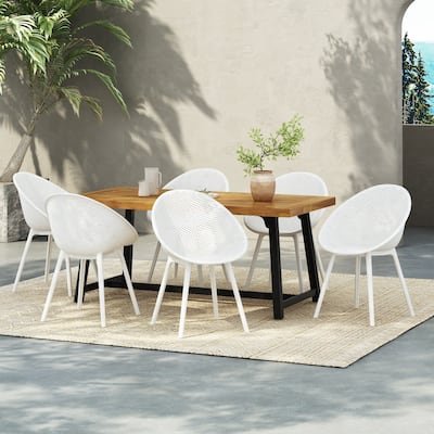 Christopher Knight Home Virella Outdoor Acacia Wood 7pc Patio Dining Set