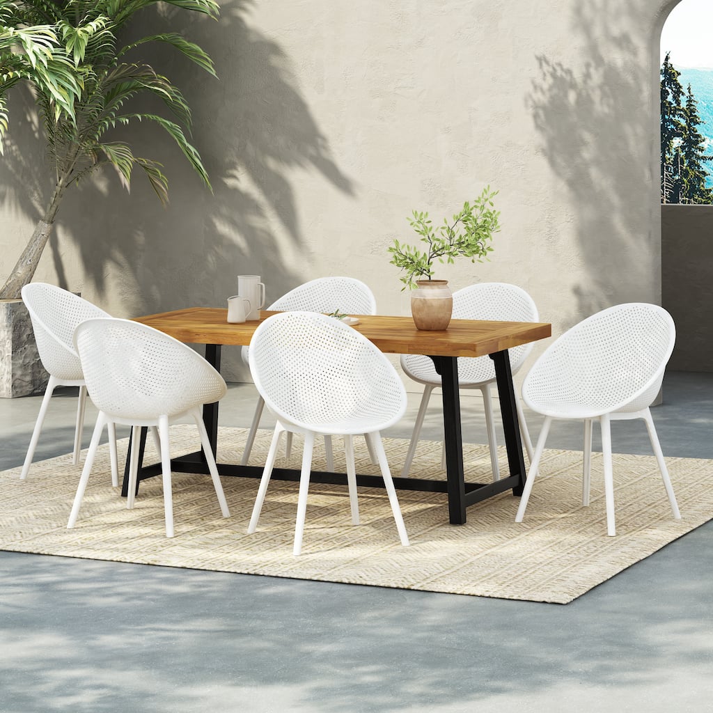 Christopher Knight Home Virella Outdoor Acacia Wood 7pc Patio Dining Set