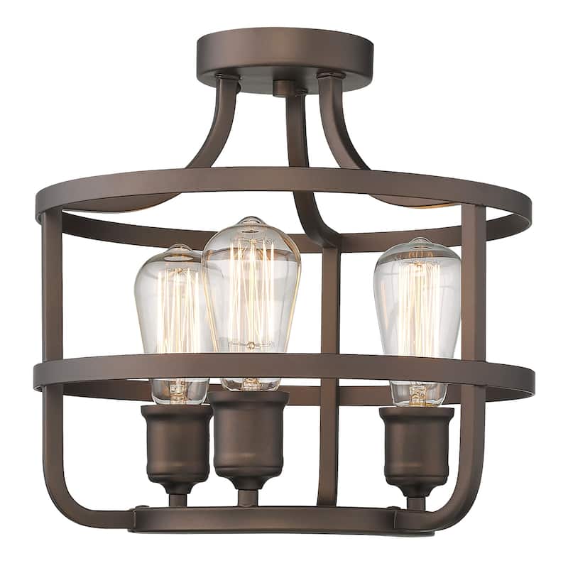15 Inch Farmhouse Close to Flush Ceiling Light Fixture 3-Light - ‎Oil Rubbed Bronze - ‎14.9 x 14.8 x 14 inches - ‎Oil Rubbed Bronze