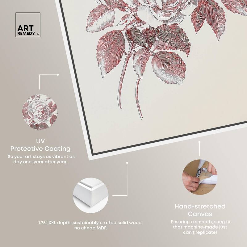 Breezy Red Pencil Blooms II Canvas by Art Remedy