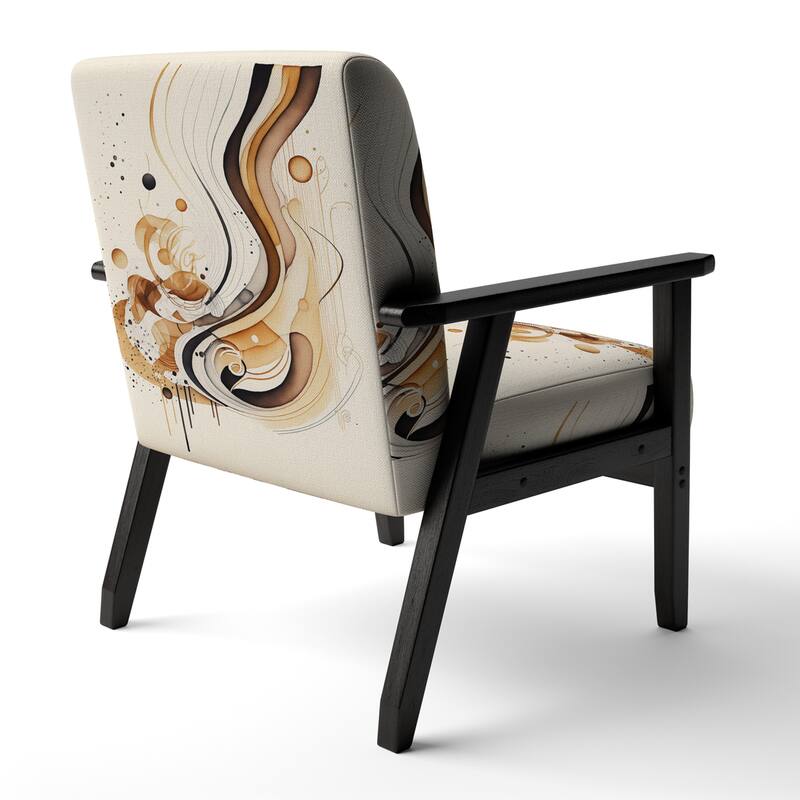 Designart "Brown And Black Movement IV" Upholstered Modern & Contemporary Accent Chair and Modern & Contemporary Arm Chair