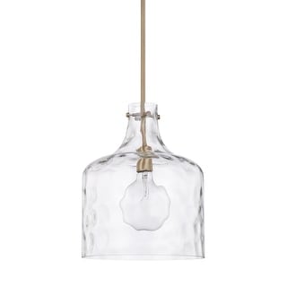 1-Light Clear Water Glass Shade Pendant