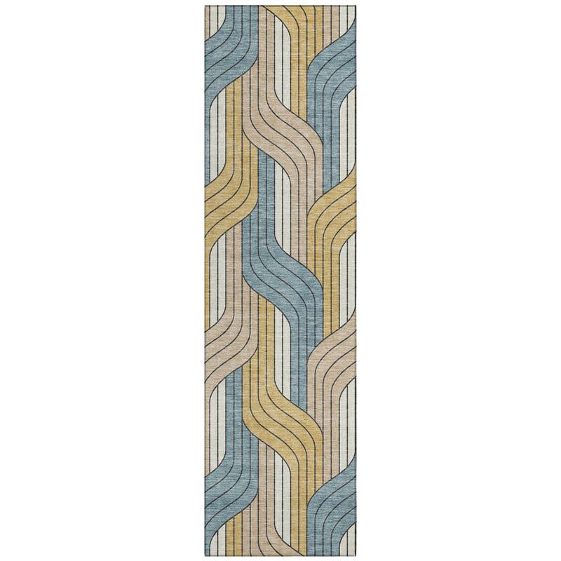 Machine Washable Indoor/ Outdoor Modern Pathway Chantille Rug