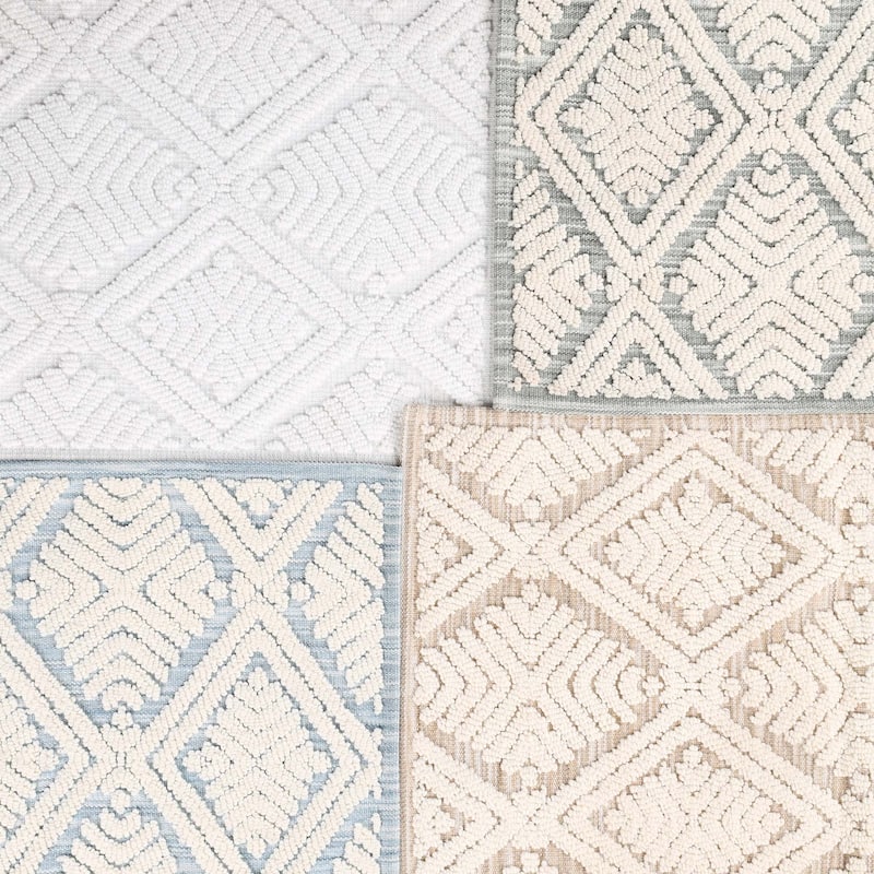 Superior Ceton Geometric Washable Bath Rug, Set of 2