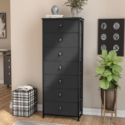 7 Drawers Chest Furniture Storage Tower Organizer Unit for Bedroom