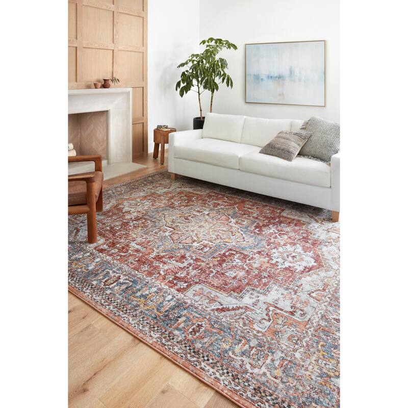 Alexander Home Cassandra Sunset Oriental Distressed Area Rug - 5'-3" x 7'-9" - Runner/Rectangle