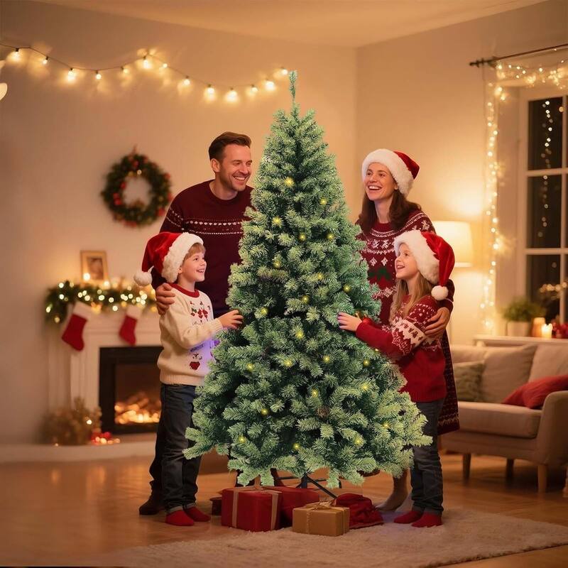 6/7FT Artificial Christmas Tree for Living Room Office Party Decoration - N/A