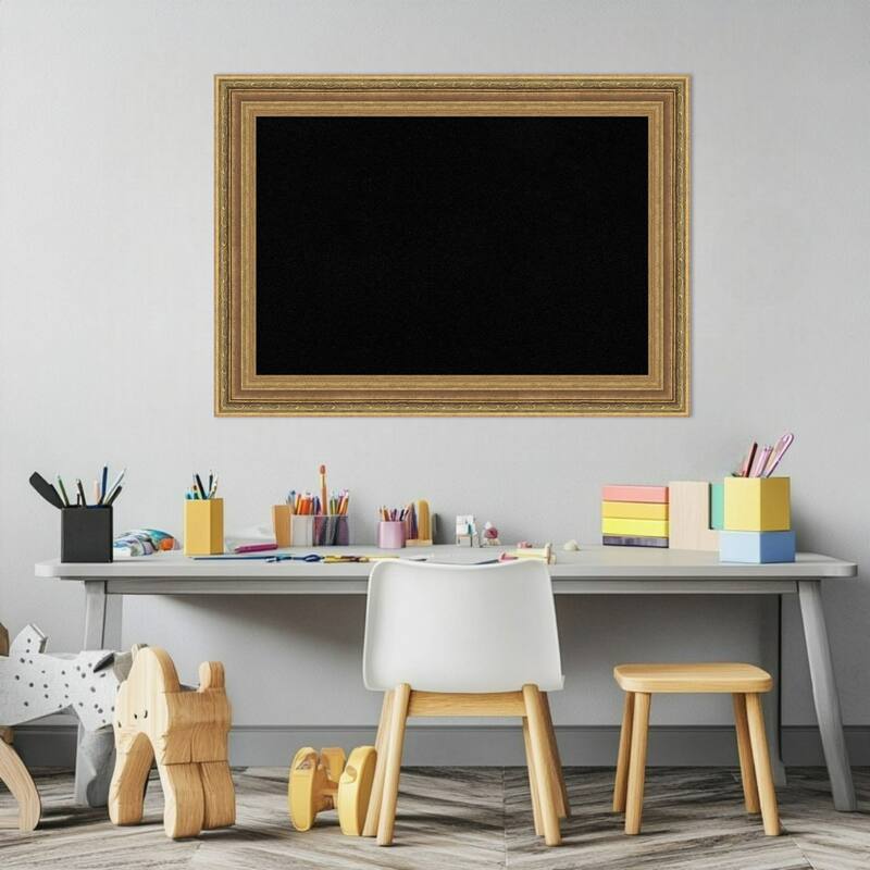 Elliot Gold Framed Cork Board - Bulletin Board, Organization Board, Pin Board