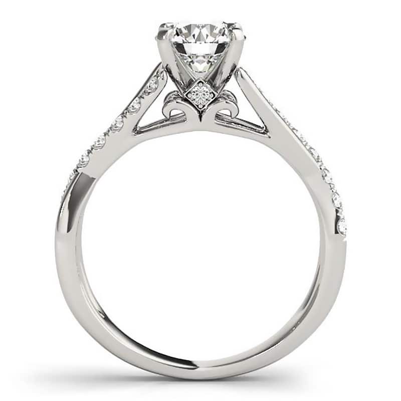 Moissanite by Auriya 14k Gold 1/2ctw and Diamond Engagement Ring 1/4ctw