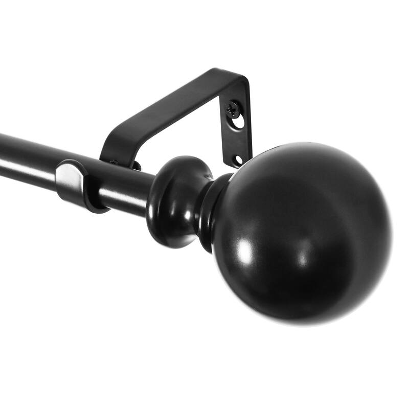 UTOPIA ALLEY 3/4 Inch Curtain Rod - Curtain Rods For Windows 48 to 86 Inch, Adjustable Drapery Rods, Black Curtain Rods