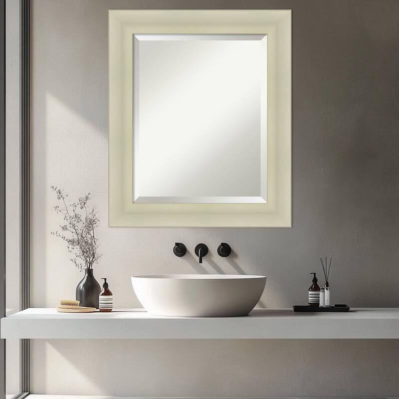 Oliver Beveled Wood Framed Bathroom Vanity Wall Mirror
