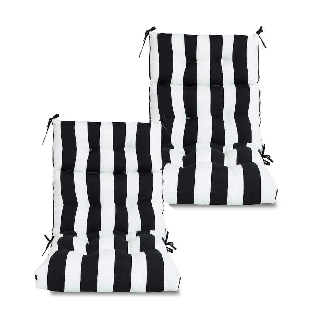 2 Pcs Set High Back Patio Chair Cushions,Tufted Rocking Chair Cushions,Adirondack Cushions