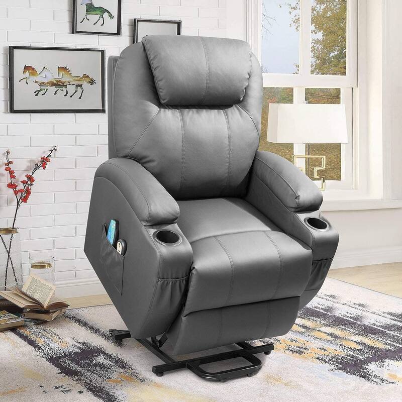 Power Lift Recliner PU Leather with Massage and Heating