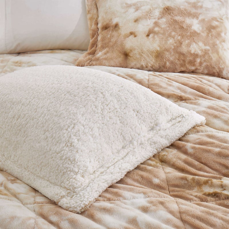 3 Piece Winter Reversible Comforter Set Faux Shearling Ultra Soft Minky Plush and Fuzzy Fleece Microfiber