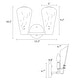 preview thumbnail 11 of 25, Fenro Modern 3-Light Luxury Brass Bathroom Vanity Light Textured Glass Wall Sconce