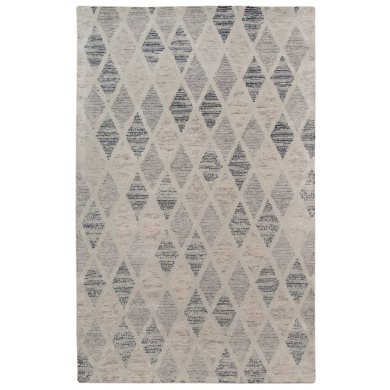 Magi Waverly Modern Diamond Hand-Tufted Wool Area Rug - 5' x 8' - Dark Gray