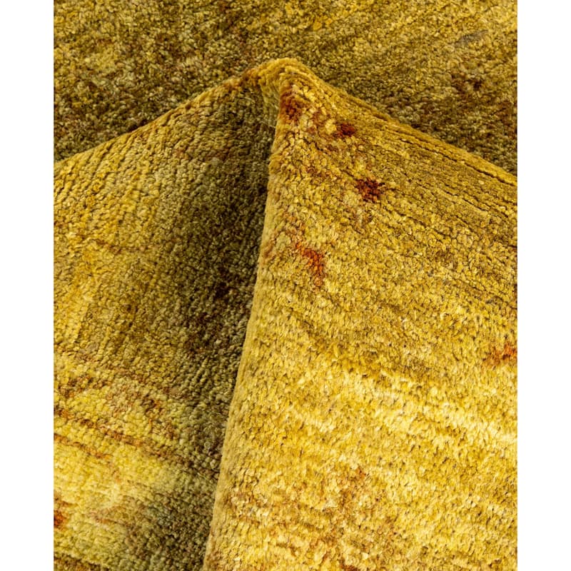 Overdyed One-of-a-Kind Hand-Knotted Area Rug - Yellow - 3' 3" x 4' 9"