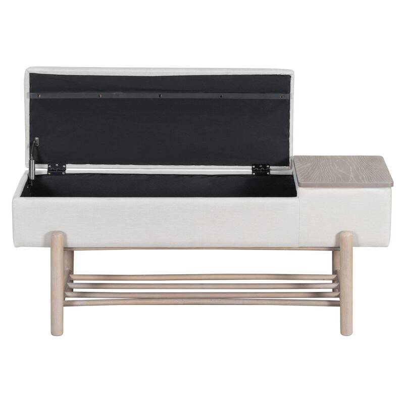 47.24 inches Upholstered Storage Bench Entryway Bench with Hidden Compartment