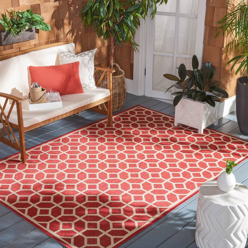 SAFAVIEH Beach House Annemari Indoor/ Outdoor Waterproof Patio Backyard Rug