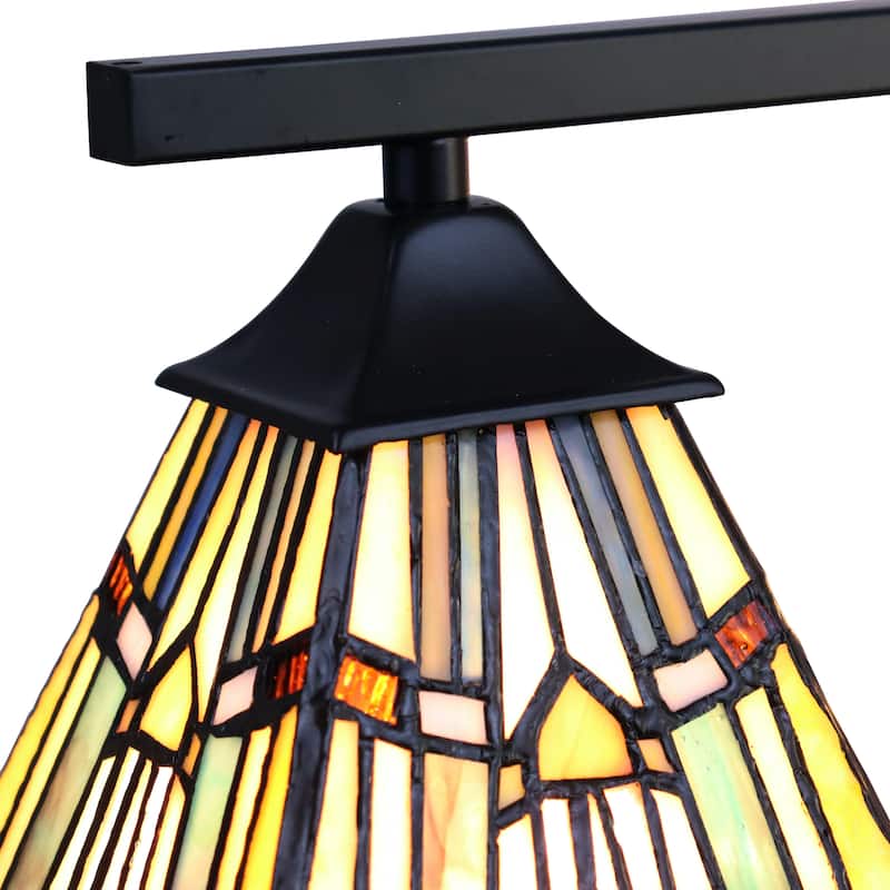 Tiffany-Style Mission Design 3-light Blackish Bronze Chandelier