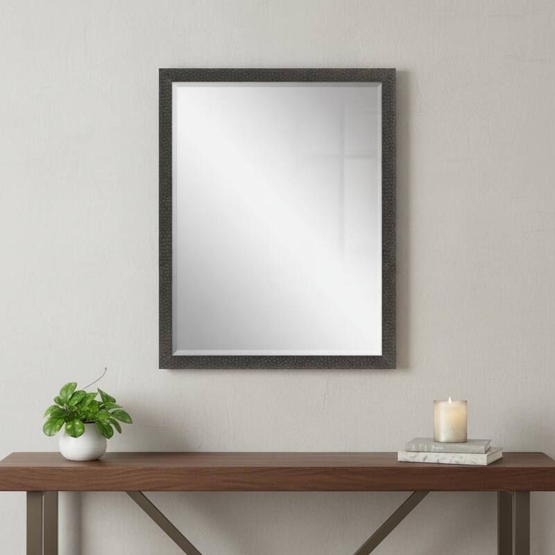 HomeRoots 43" Dark Brown Solid Wood Framed Accent Mirror - 33.00 in. x 43.00 in. x 2.00 in. - 33.00 in. x 43.00 in.  x 2.00 in.