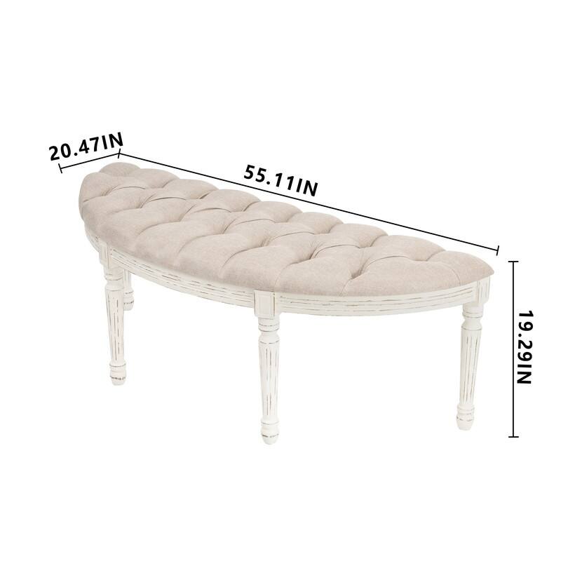 Linen Upholstered Bench