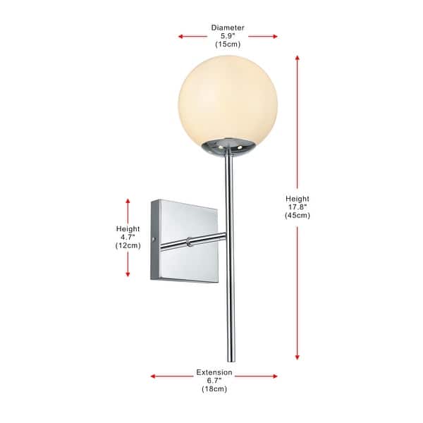 dimension image slide 1 of 2, Elegant Lighting LD2360 Neri 18" Tall Bathroom Sconce