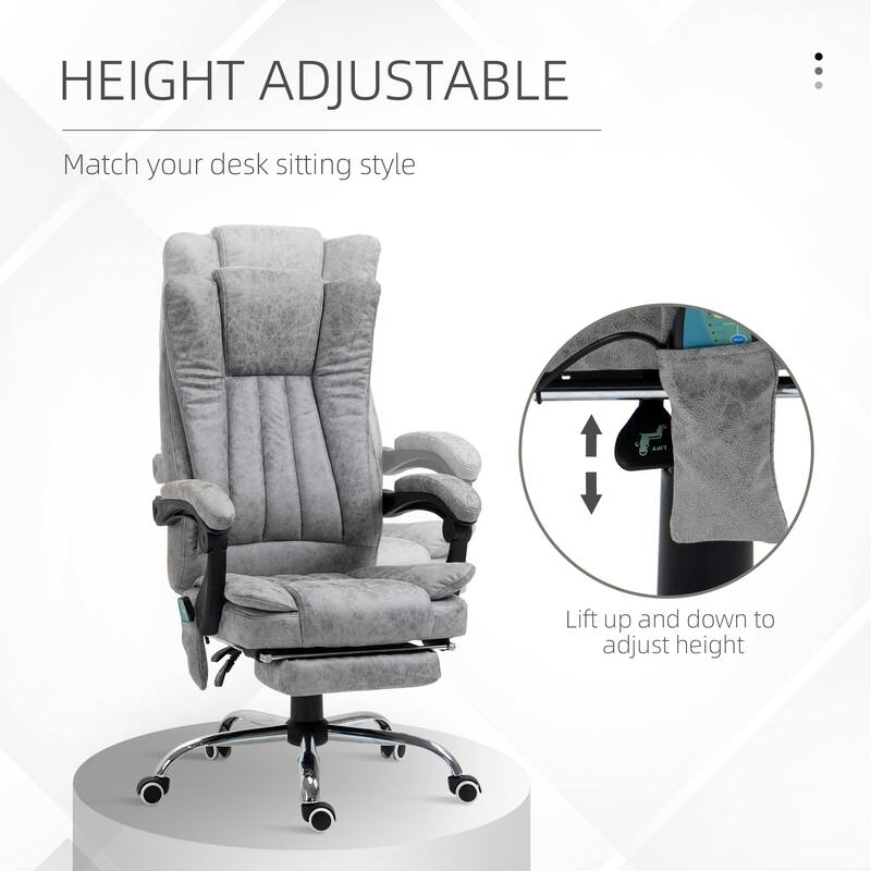 Vinsetto Massage Office Chair with 6 Points, Heated High Back Recliner with Adjustable Height, Swivel Wheels