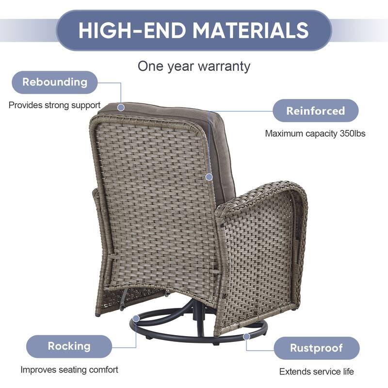 Gymojoy Outdoor Wicker Patio Furniture Chair Set Weather-Resistant