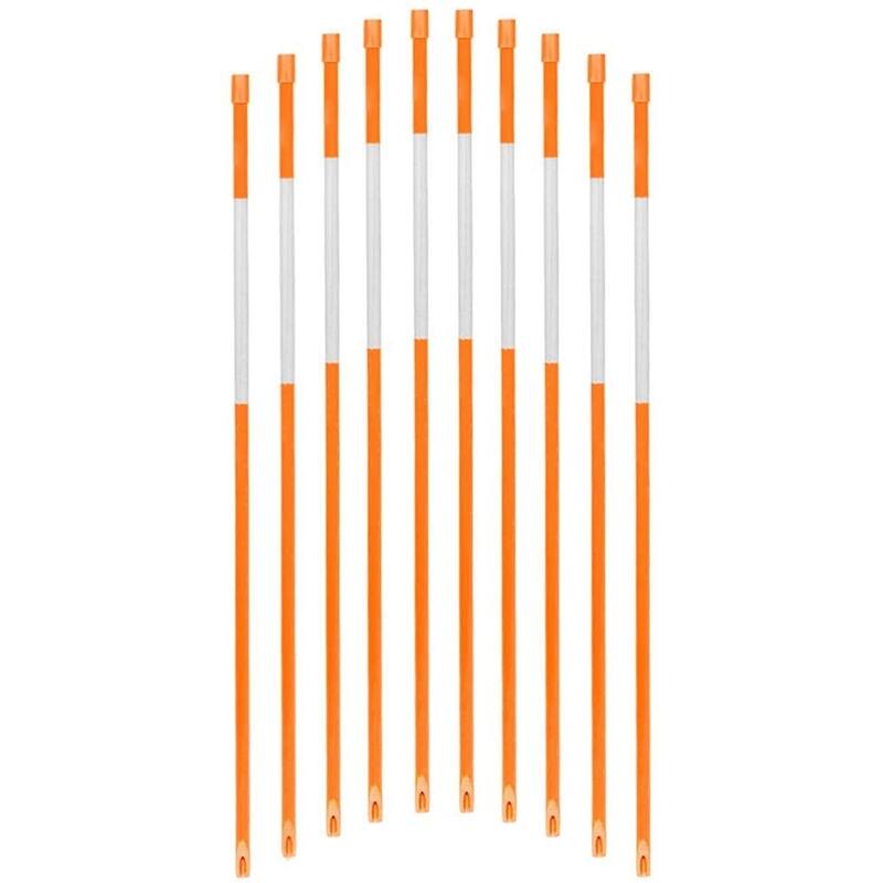 Agfabric 48 in. Hollow Driveway Markers 1/4 in. Dia Driveway Poles for Easy Visibility at Night Reflective, Orange (20-Pack)