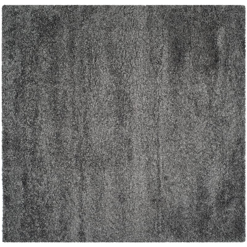 SAFAVIEH California Shag Izat 2-inch Thick Area Rug - 4' x 4' Square - Dark Grey