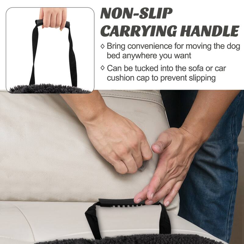 Costway Plush Calming Dog Couch Bed with Anti-Slip Bottom Plush Mat