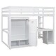 preview thumbnail 15 of 28, Full Size Wood Loft Bed with Wardrobe, Desk and Drawers
