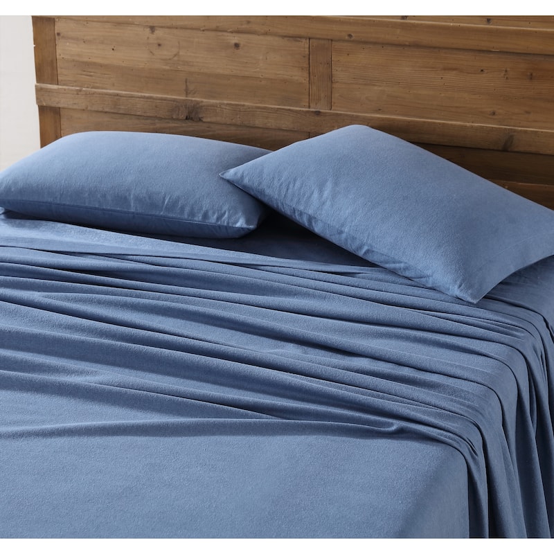 Eddie Bauer Cotton Flannel-Solids-Deep Pocket- Sheet & Pillowcase Set