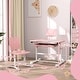 preview thumbnail 13 of 16, Qaba Kids Desk and Chair Set, Height Adjustable Kids School Study Desk and Chair Set with Tilt Desktop