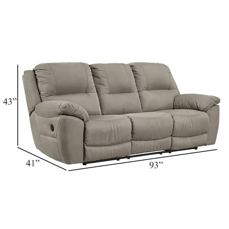 Zane Manual Recliner Sofa with Zero Wall, Gray Faux Suede 93 Inch
