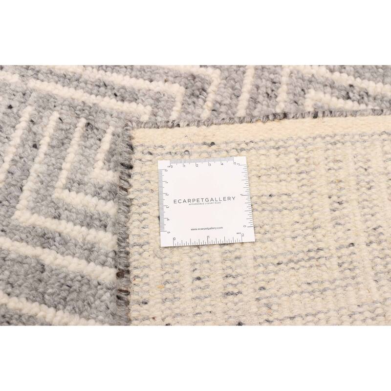 ECARPETGALLERY Hand-knotted Tangier Grey Wool Rug - 5'0 x 7'10