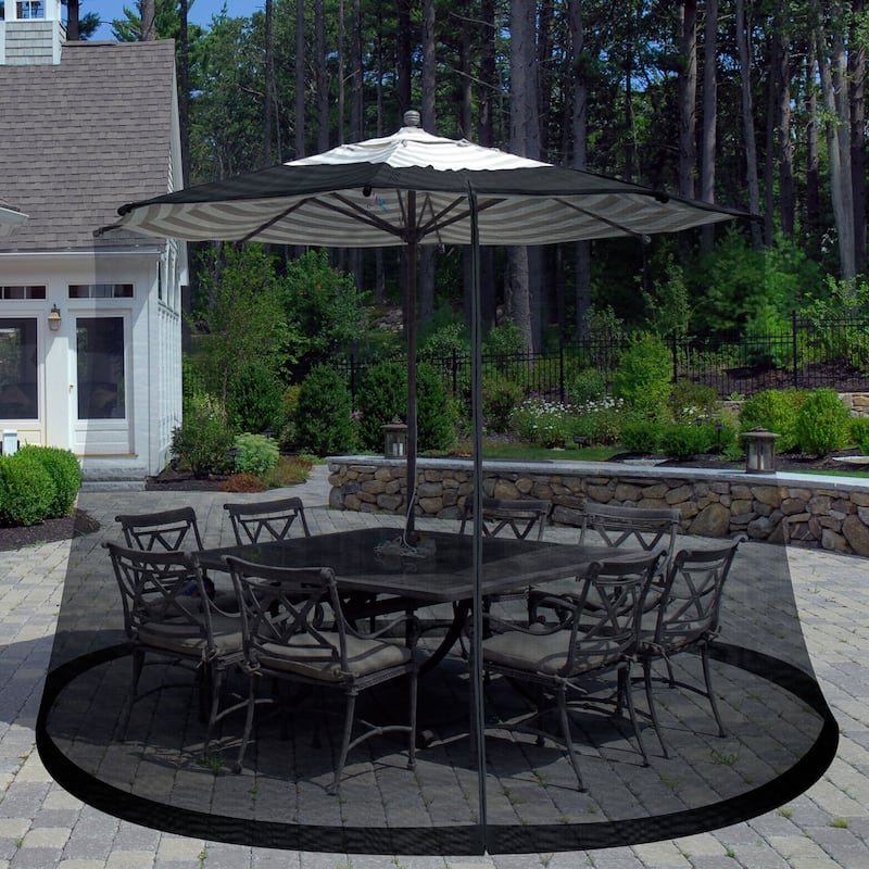 Pure Garden Black Zippered Bug Screen for 7.5-foot Outdoor Umbrella