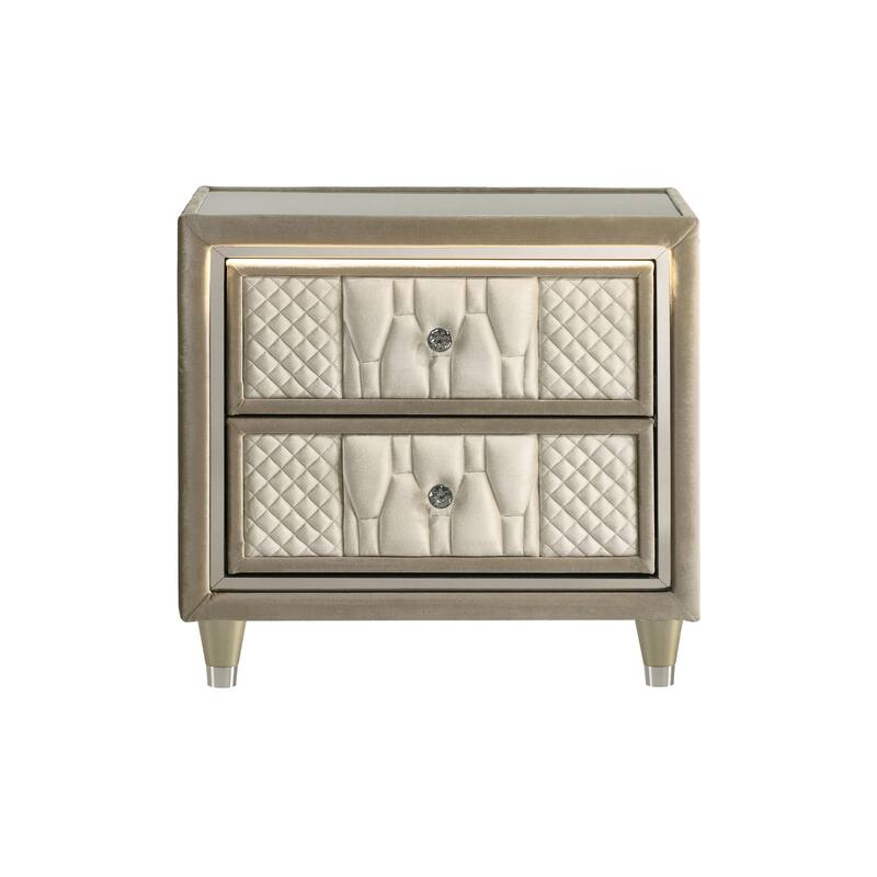 2-Drawer LED Nightstand with Dual USB