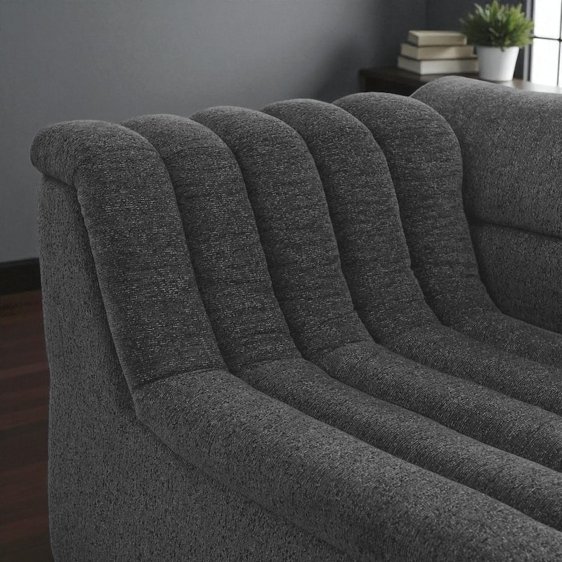 106" L-Shaped Modular Sectional Sofa with Chaise, Chenille Upholstered Boneless Couch for Living Room, Deep Seat