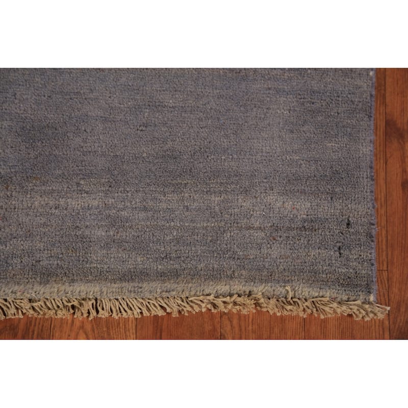 Modern Grey Gabbeh Oriental Area Rug Handmade Wool Carpet - 5'0" x 6'9"