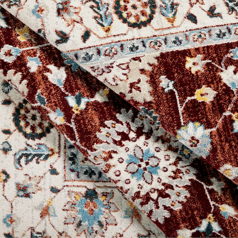 Everwash Treasure Lina Traditional Medallion Machine Washable Area Rug