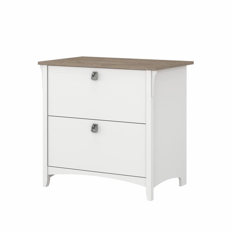 Bush Home Salinas 2 Drawer Lateral File Cabinet - Shiplap Gray/Pure White