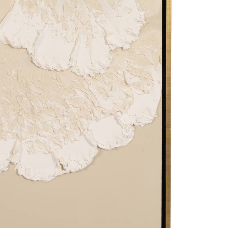 Wood Acrylic Coastal Wall Art Textured Abstract Tidal Waves - 47" Tan